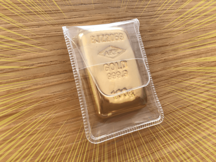 100gのゴールドバー