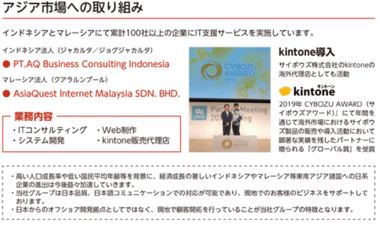 インドネシアとマレーシアの海外拠点