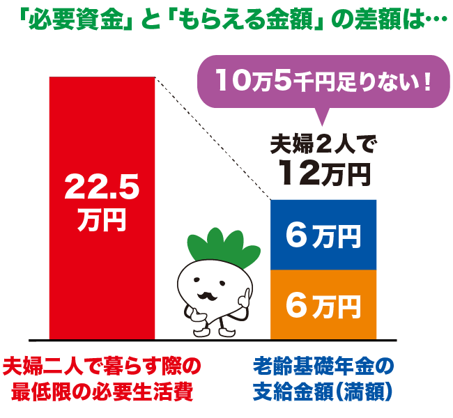 年金だけでは足りない金額